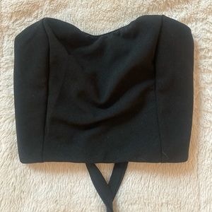 lace up tie back cropped tube top
